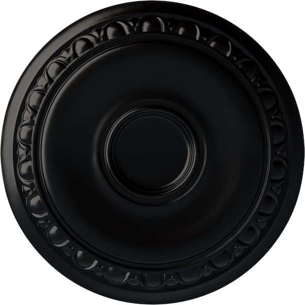 Ekena Millwork Caputo Ceiling Medallion (Fits Canopies up to 6"), Hand-Painted Jet Black, 24 1/4"OD x 1 1/2"P CM24CABLF - main